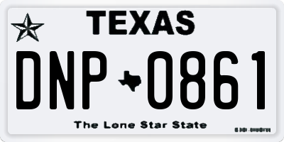 TX license plate DNP0861