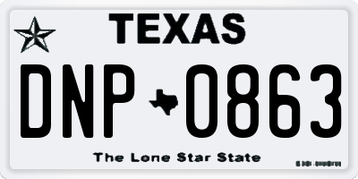 TX license plate DNP0863