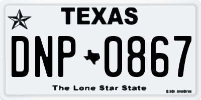 TX license plate DNP0867