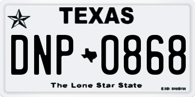 TX license plate DNP0868