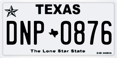 TX license plate DNP0876