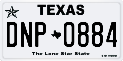 TX license plate DNP0884