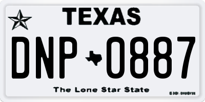 TX license plate DNP0887