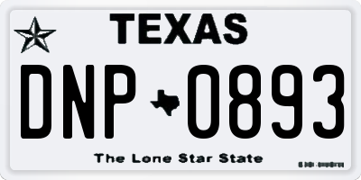 TX license plate DNP0893