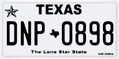 TX license plate DNP0898