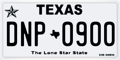 TX license plate DNP0900