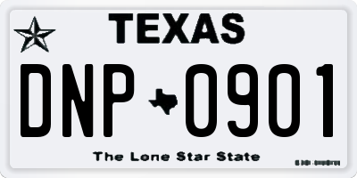TX license plate DNP0901