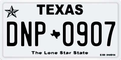 TX license plate DNP0907