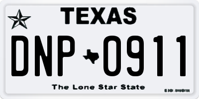 TX license plate DNP0911