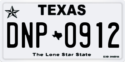 TX license plate DNP0912