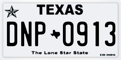 TX license plate DNP0913