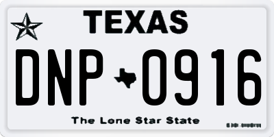 TX license plate DNP0916