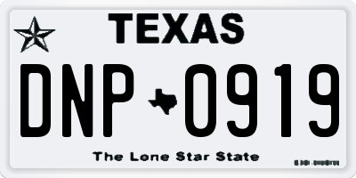 TX license plate DNP0919