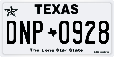TX license plate DNP0928