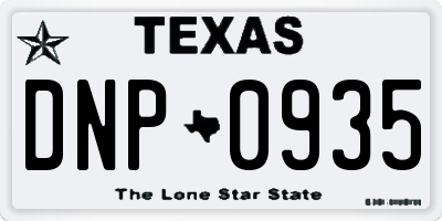 TX license plate DNP0935