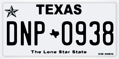 TX license plate DNP0938