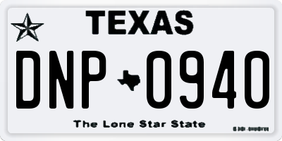 TX license plate DNP0940