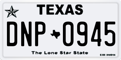 TX license plate DNP0945