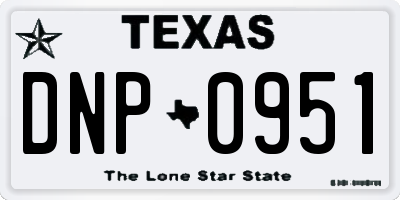 TX license plate DNP0951