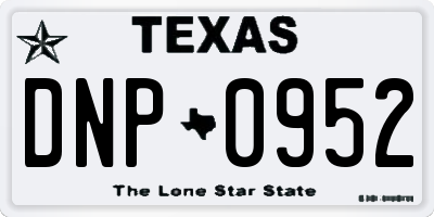 TX license plate DNP0952