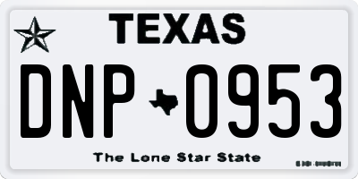 TX license plate DNP0953