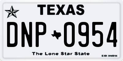 TX license plate DNP0954
