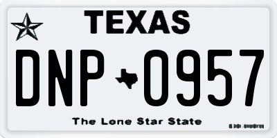 TX license plate DNP0957