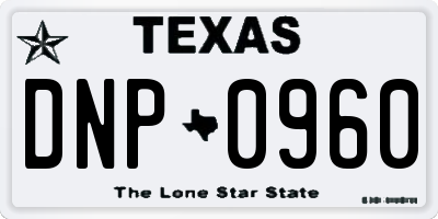 TX license plate DNP0960