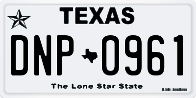 TX license plate DNP0961