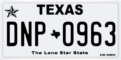 TX license plate DNP0963