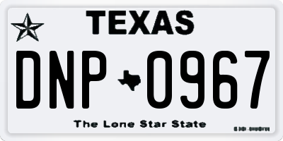 TX license plate DNP0967