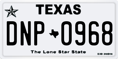 TX license plate DNP0968