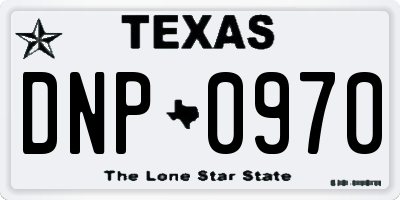 TX license plate DNP0970