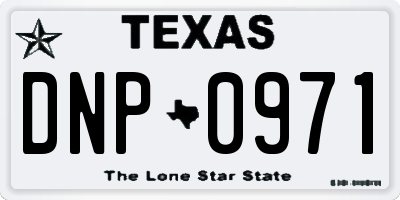 TX license plate DNP0971
