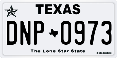 TX license plate DNP0973