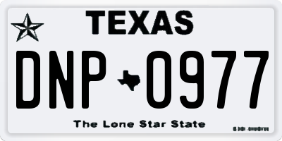 TX license plate DNP0977