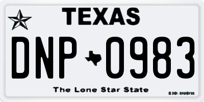 TX license plate DNP0983