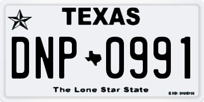 TX license plate DNP0991