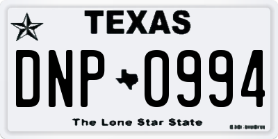 TX license plate DNP0994