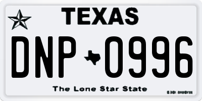 TX license plate DNP0996
