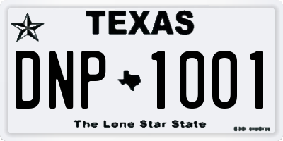TX license plate DNP1001