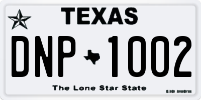 TX license plate DNP1002