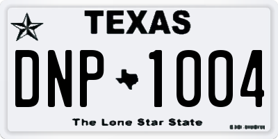 TX license plate DNP1004
