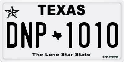 TX license plate DNP1010