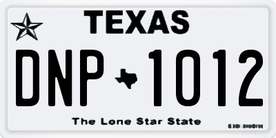 TX license plate DNP1012