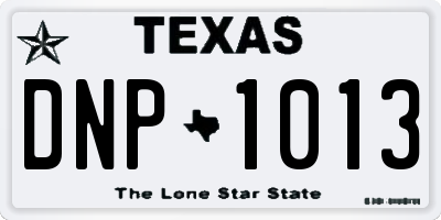 TX license plate DNP1013