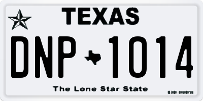 TX license plate DNP1014