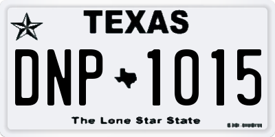 TX license plate DNP1015