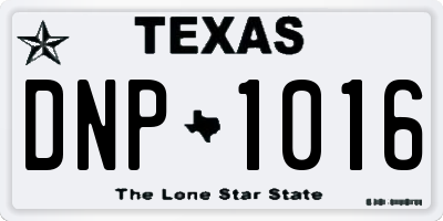 TX license plate DNP1016