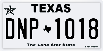 TX license plate DNP1018